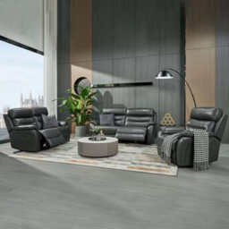 Fletcher Dark Grey Leather Power Reclining Large 2 Seater Sofa With Power Headrests, Usb Charging & Pocket Sprung Seats - thumbnail 6