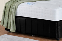 UKBEDFURNITURE Kamara Wingback Plush Black End Opening Divan Ottoman Bed With 54 Inch Headboard & 10 Inch Orthopaedic Mattress - thumbnail 4