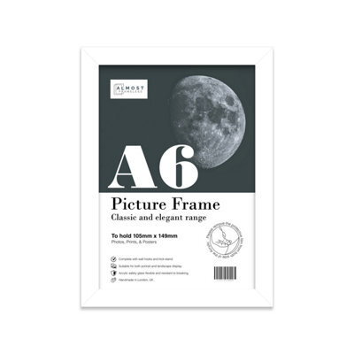 A6 White Picture Frame Fits A6 (10.5 X 14.8Cm - 4.1 X 5.8In) Poster, Photo, Artwork, Or Print. - image 1