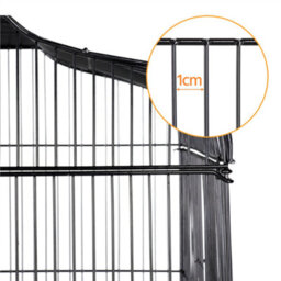 Yaheetech Black Open Top Metal Birdcage Parrot Cage With Slide-Out Tray And Four Feeders - thumbnail 8
