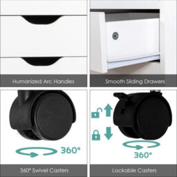 Costway 7 Drawer Chest Mobile Storage Dresser Floor Cabinet Organizer W/ Wheels - thumbnail 9