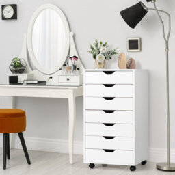 Costway 7 Drawer Chest Mobile Storage Dresser Floor Cabinet Organizer W/ Wheels - thumbnail 4