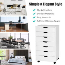 Costway 7 Drawer Chest Mobile Storage Dresser Floor Cabinet Organizer W/ Wheels - thumbnail 5