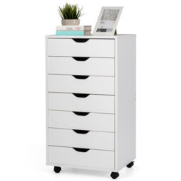 Costway 7 Drawer Chest Mobile Storage Dresser Floor Cabinet Organizer W/ Wheels - thumbnail 1