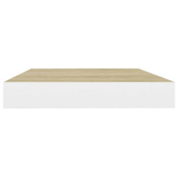 Berkfield Floating Wall Shelves 4 Pcs Oak And White 40X23X3.8 Cm Mdf - thumbnail 5