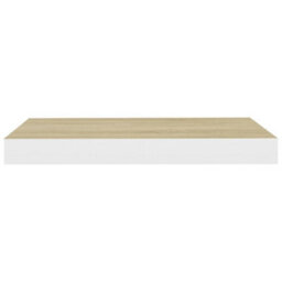 Berkfield Floating Wall Shelves 4 Pcs Oak And White 40X23X3.8 Cm Mdf - thumbnail 6
