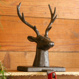 Dibor Set Of 2 Cast Iron Black Decorative Stocking Hook Fireplace Stocking Holder Christmas Stocking Holders - thumbnail 4