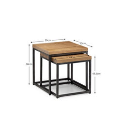 Oakham Lomond Nesting Lamp Tables In Oak And Gunmetal - thumbnail 4