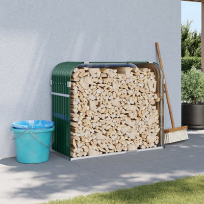 Walplus Log Holder Green 120X45X100 Cm Galvanised Steel - image 1