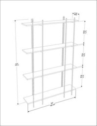 Decorotika Moss 3-Tier Bookcase Shelving Unit Black Marble Effect & White - thumbnail 4
