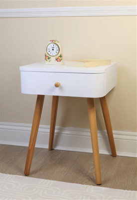 Aspect Furniture Gina Mid Century Modern Two-Tone Bedside Table,white - image 1