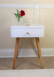 Aspect Furniture Gina Mid Century Modern Two-Tone Bedside Table,white - thumbnail 2