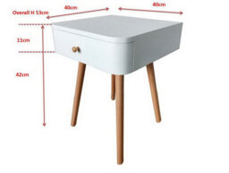 Aspect Furniture Gina Mid Century Modern Two-Tone Bedside Table,white - thumbnail 5
