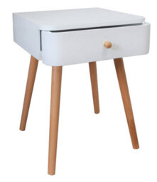 Aspect Furniture Gina Mid Century Modern Two-Tone Bedside Table,white - thumbnail 4