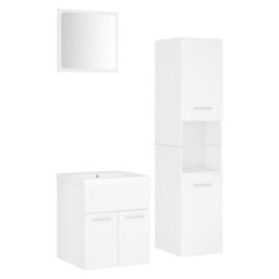 Berkfield Bathroom Furniture Set White Engineered Wood - thumbnail 2