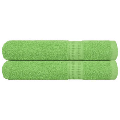 Berkfield Towels 2 Pcs Apple Green 100X200 Cm 360 Gsm 100% Cotton - image 1