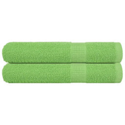 Berkfield Towels 2 Pcs Apple Green 100X200 Cm 360 Gsm 100% Cotton - thumbnail 1