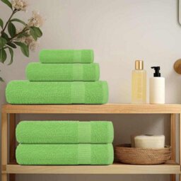 Berkfield Towels 2 Pcs Apple Green 100X200 Cm 360 Gsm 100% Cotton - thumbnail 3