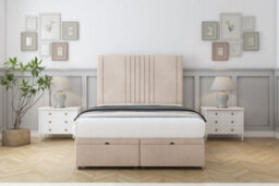 "Sloomy Harrington Sand Naples Ottoman Bed With Mattress With 54"" Floor Standing Headboard 3' Single"