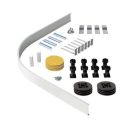 Royal Bathrooms 900 X 800mm Right Handed Offset Quadrant Stone Shower Enclosure Tray With Riser Kit Gloss White 40mm Slimline - thumbnail 6