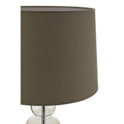 Orsina Subtle Grey Shade Table Lamp With 3 Clear Glass Orbs, Clean-Line Accent Light, Round Base Lamp For Lounge - thumbnail 3
