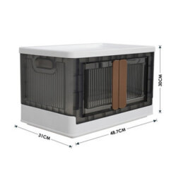 Living And Home 32L Double Doors Collapsible Dustproof Stackable Storage Organizer Box With Wheels - thumbnail 6