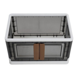 Living And Home 32L Double Doors Collapsible Dustproof Stackable Storage Organizer Box With Wheels - thumbnail 5