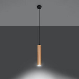 Sollux Lighting Lino Wood Natural 1 Light Classic Pendant Ceiling Light - thumbnail 2