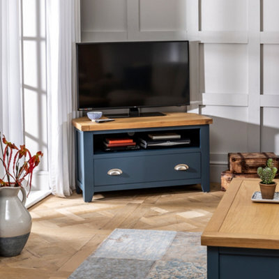 The Furniture Market Westbury Blue Painted Corner Tv Unit Up To 50 Tv Size - image 1