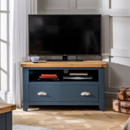 The Furniture Market Westbury Blue Painted Corner Tv Unit Up To 50 Tv Size - thumbnail 2