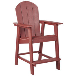Beliani Garden Bar Chair Adirondack Synthetic Material Red