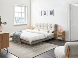 Beliani Bed Fabric Soulisse 160 X 200 Cm (Eu King Size) Beige - thumbnail 2