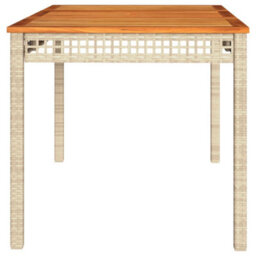 Walplus Garden Table Beige 140X80X75 Cm Poly Rattan Acacia Wood - thumbnail 5