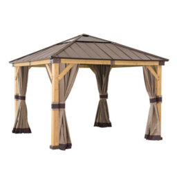 Replacement Curtain For Sunjoy Cedar Wood Gazebo - 273Cm X 273Cm, Khaki - thumbnail 2