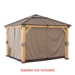 Replacement Curtain For Sunjoy Cedar Wood Gazebo - 273Cm X 273Cm, Khaki