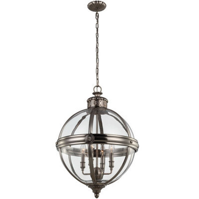 Elegant 4-Bulb Antique Nickel Chandelier Pendant Light With Led E14 60W Bulbs - image 1