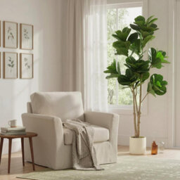 Homcom 180Cm Artificial Fiddle Leaf Fig Tree, Realistic Fake Plant, Green - thumbnail 7