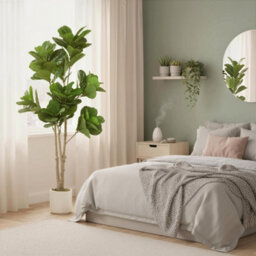 Homcom 180Cm Artificial Fiddle Leaf Fig Tree, Realistic Fake Plant, Green - thumbnail 8