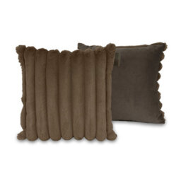 rucomfy Beanbags Rucomfy Ribbed Faux Fur 45X45Cm  Cushion - Chocolate Cosy Luxury Home Decor Pillow - thumbnail 2
