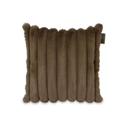 rucomfy Beanbags Rucomfy Ribbed Faux Fur 45X45Cm  Cushion - Chocolate Cosy Luxury Home Decor Pillow - thumbnail 1