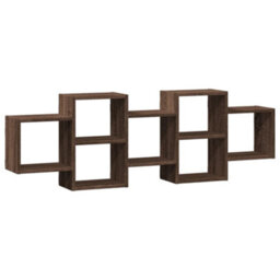 Berkfield Wall Shelf Brown Oak 129X18X42 Cm Engineered Wood - thumbnail 2