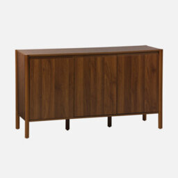 Sweeek - Wood Decor Sideboard 3 Doors 140Cm Harmony Walnut 140X42X78 Cm - thumbnail 1