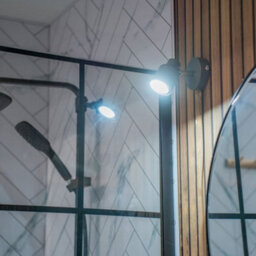 Valuelights Benton Grey Single Ip44 Bathroom Wall Spotlight And Warm Bulb - thumbnail 2