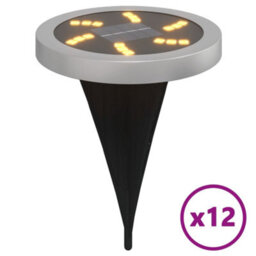 Walplus Solar Ground Lights With Ground Spikes Outdoor 12 Pcs Warm White - thumbnail 2