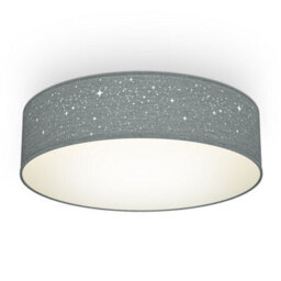 B.k.licht Bulb Socket E27 Grey Fabric Shade Ceiling Lamp (Dia)38Cm - thumbnail 1