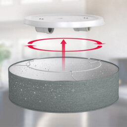 B.k.licht Bulb Socket E27 Grey Fabric Shade Ceiling Lamp (Dia)38Cm - thumbnail 6