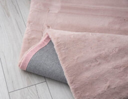 A.unique Home Luxurious Faux Fur Rabbit Rug - Blush Pink, 60Cm X 110Cm - thumbnail 2