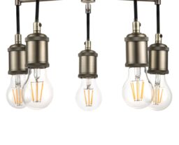 GoodHome Round Brushed Satin Metal Pewter Effect 5 Lamp Led Ceiling Light - thumbnail 4