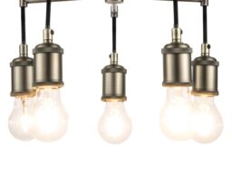 GoodHome Round Brushed Satin Metal Pewter Effect 5 Lamp Led Ceiling Light - thumbnail 5