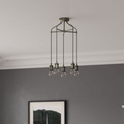 GoodHome Round Brushed Satin Metal Pewter Effect 5 Lamp Led Ceiling Light - thumbnail 7
